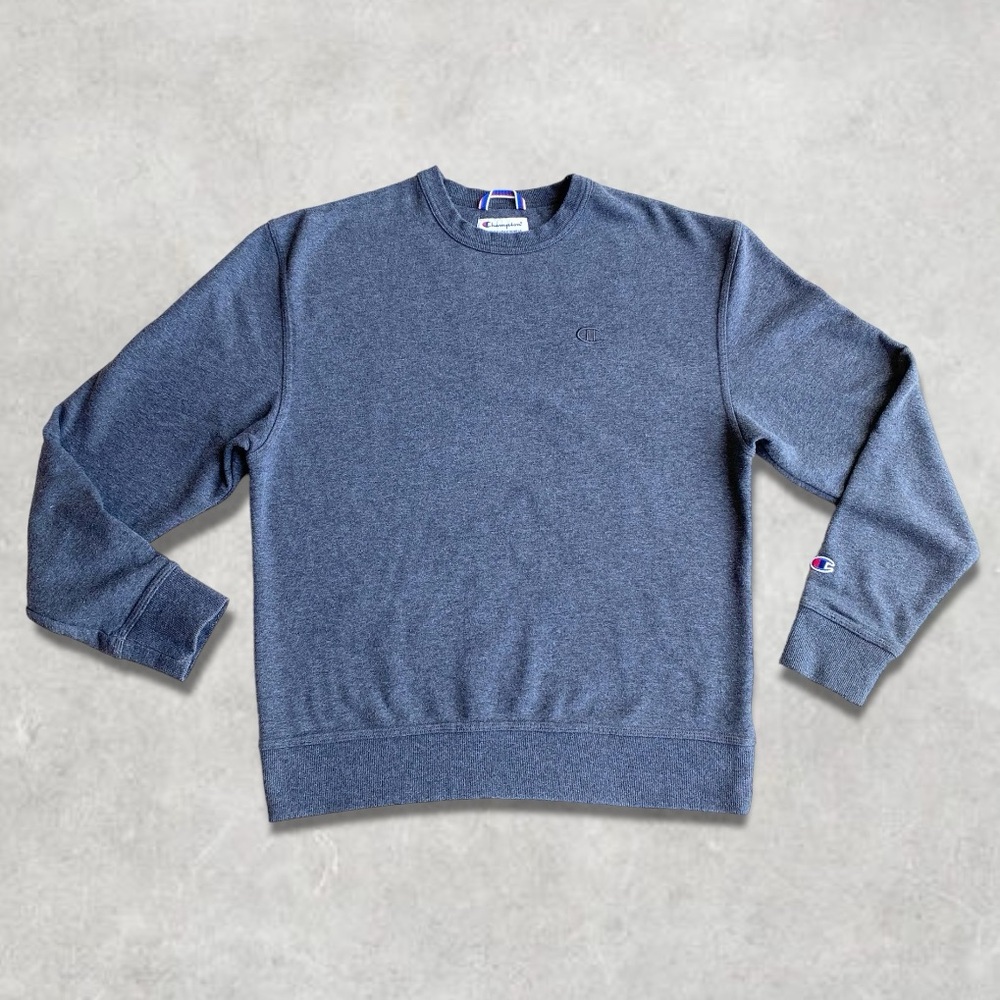 Vintage Grey Champion Reverse Weave Fleece Crew Neck Sweatshirt Size Medium